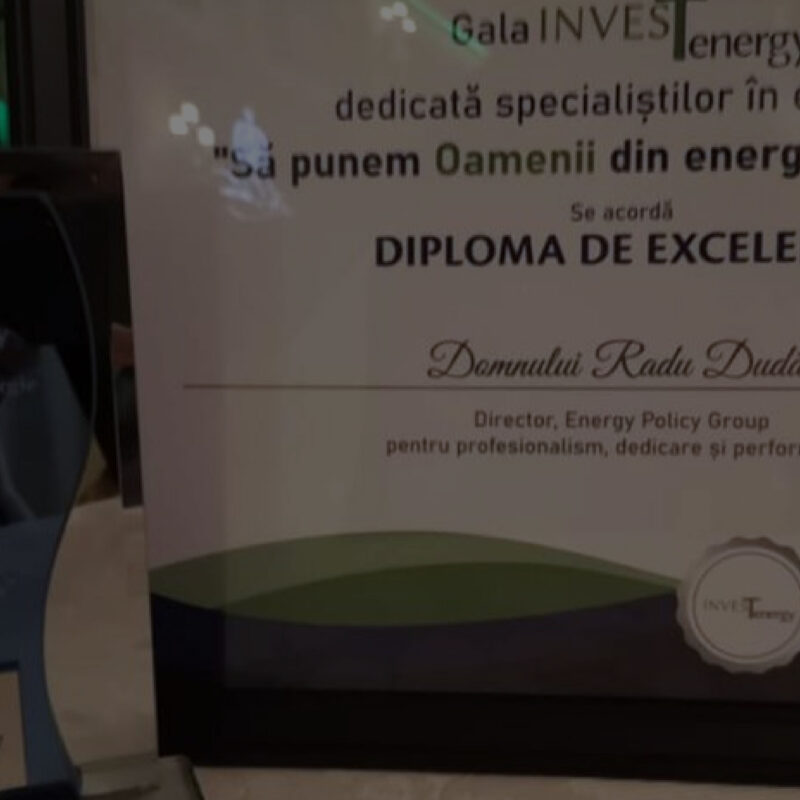 diploma invest energy radu dudau - romania eficienta